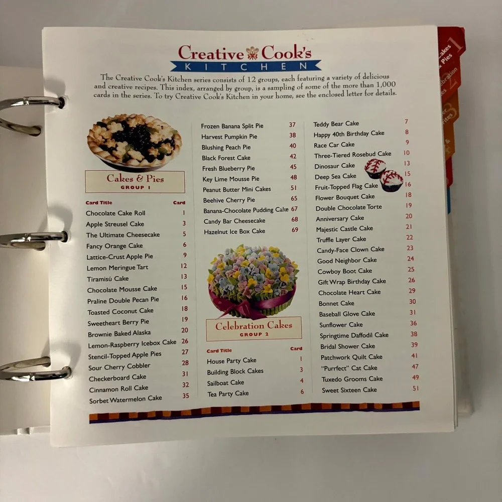 Creative Cook's Kitchen Recipe Card Binder 1998 IMP Hardcover Recipe Organizer